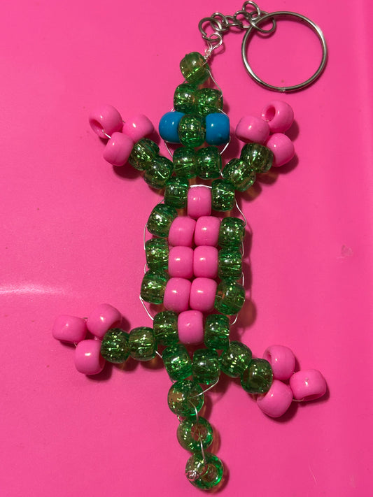 GLITTER gecko keychain