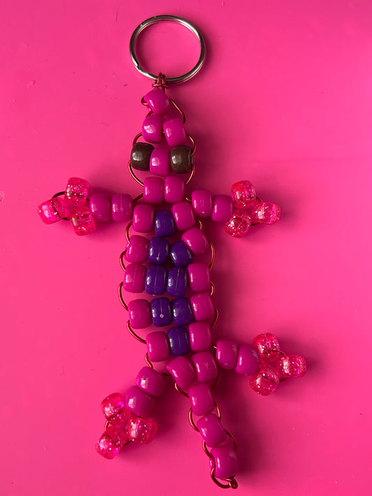NEON BERRY gecko keychain